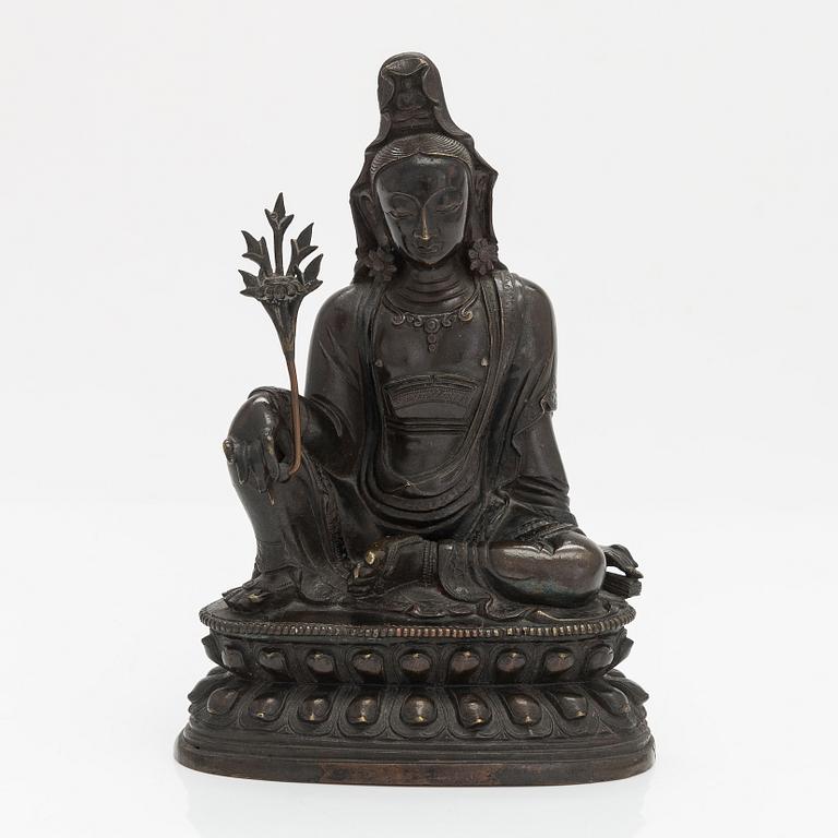 A bronze figure of Avalokiteshvara, Qing dynasty, 18th Century.