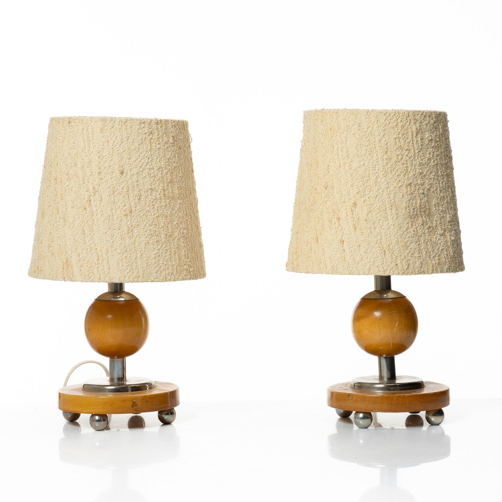 Bordslampor, ett par, Sverige, 1930/40-tal.