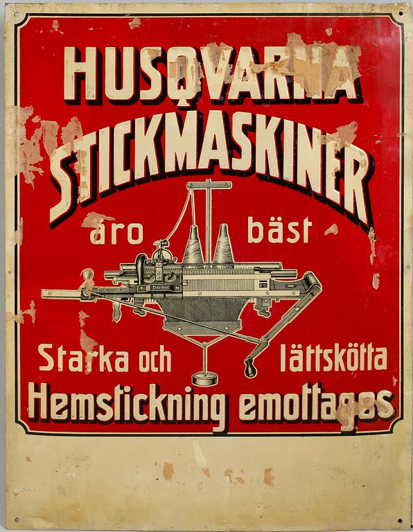 REKLAMSKYLT, plåt, 1900-talets första hälft.