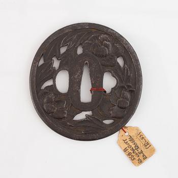 Tsuba, järn, Japan, Edo, signerad Nanki Seishindo.