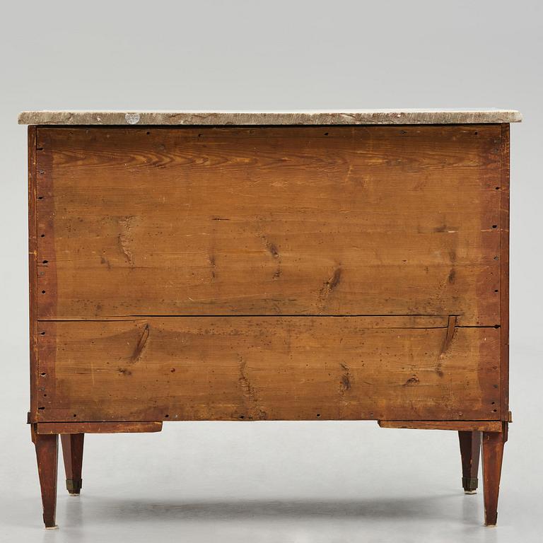 A late Gustavian mahogany commode, Stockholm, late 18th century.