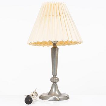 Edvin Ollers, a pewter table lamp, Stockholm, 1926.