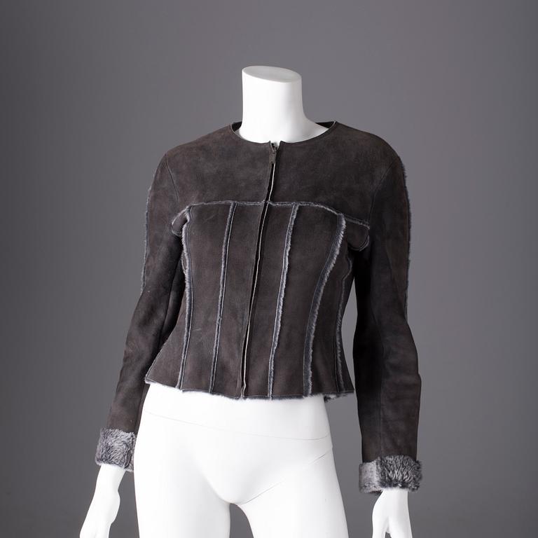 A Chanel Identification sheepskin jacket, French size 40.
