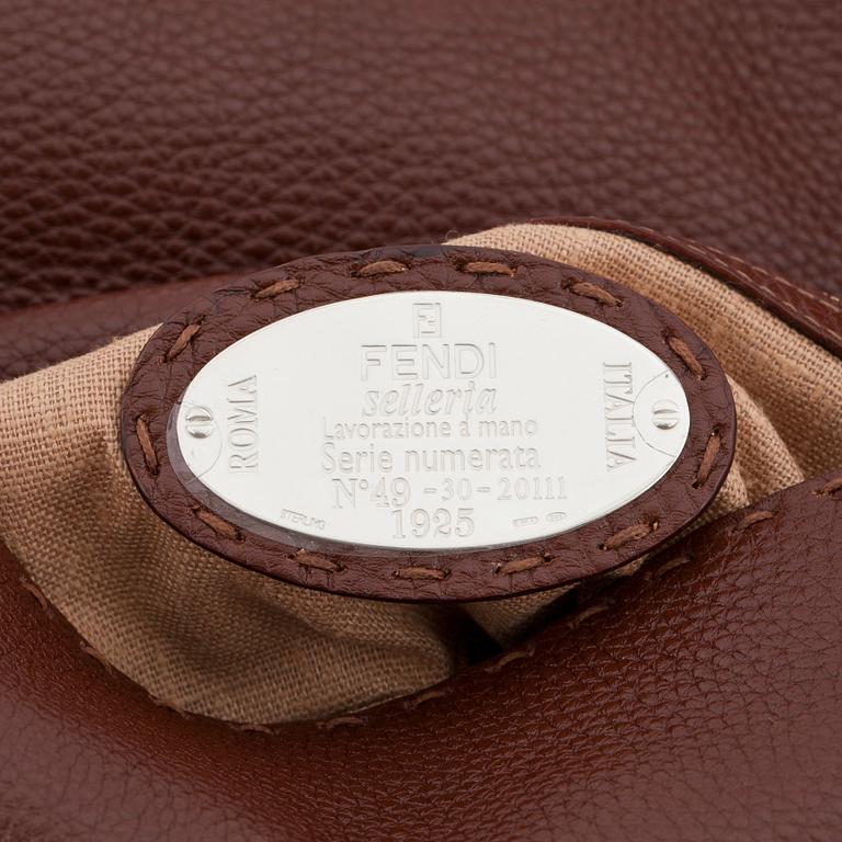 FENDI, a brown leather shoulder bag, "Baguette".