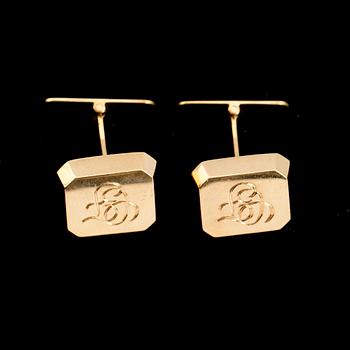 MANSCHETTKNAPPAR, 1 par, 18K guld, JP Stockholm 1970. Vikt ca 11 g.