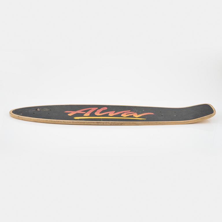 Alva skateboard, OG 1977, lönn, signerad Tony Alva.