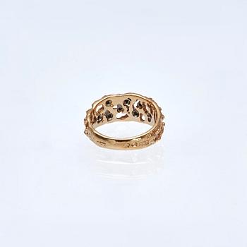 RING, 18K guld med briljantslipade diamanter, ca 0.08 ct.