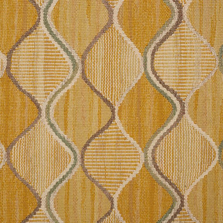 Barbro Nilsson, A CARPET, "Spättan gul", flat weave, ca 252 x 174 cm, signed AB MMF BN.