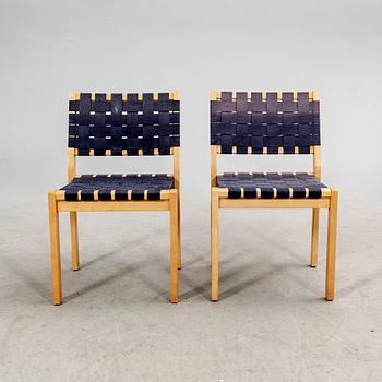 Alvar Aalto, a set of six birch chairs model nr 611 21st century.