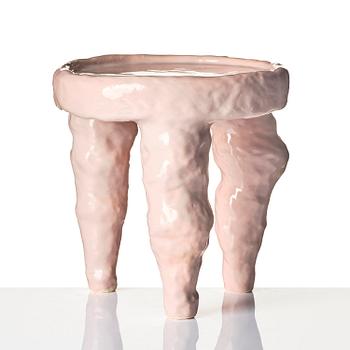 Fanny Ollas, a ceramic stool/sculpture, executed in her studio, Gustavsberg, Stockholm.