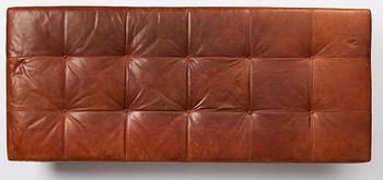 Poul Kjaerholm, A 'PK-80' steel and brown leather daybed, E Kold Christensen, Denmark 1960s.