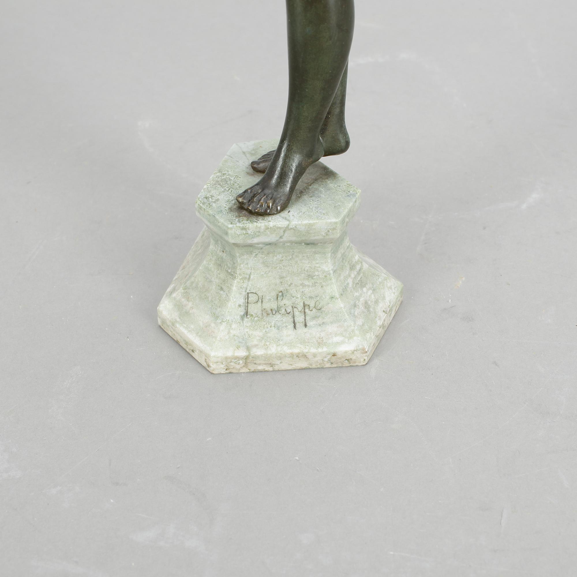 SKULPTUR, brons, signerad Philippe, 1900-talets första hälft.
