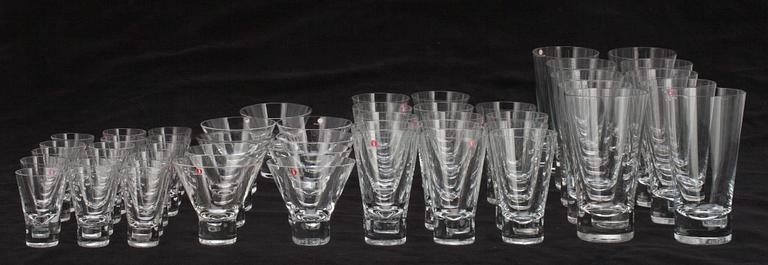 GLASSERVIS, 50 delar, "Arne" Göran Hongell, Iittala, formgiven 1949.