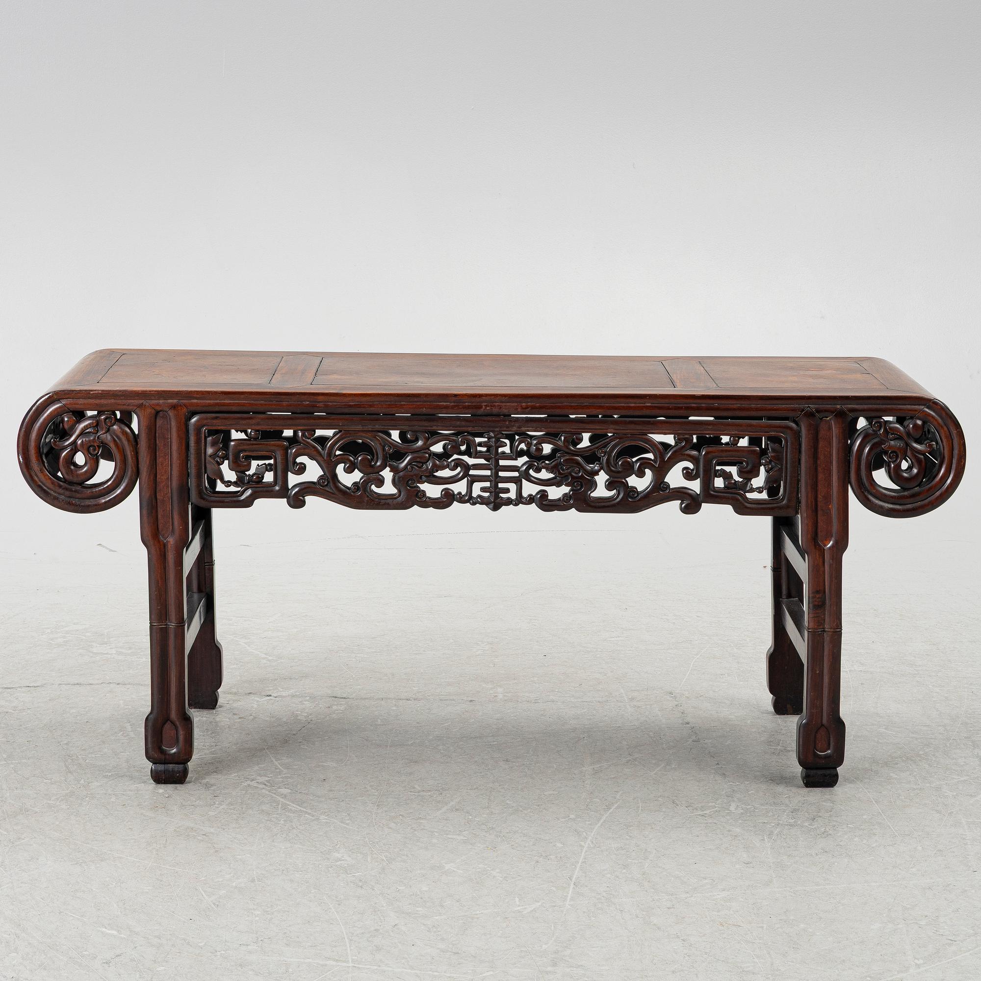 Bänk, hardwood, Kina, 1900-tal.