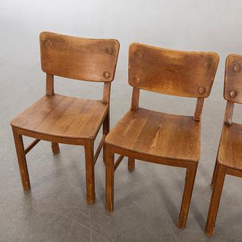 A set of four, "Sportstugelmöbel"   pine chairs, 1940/50s.