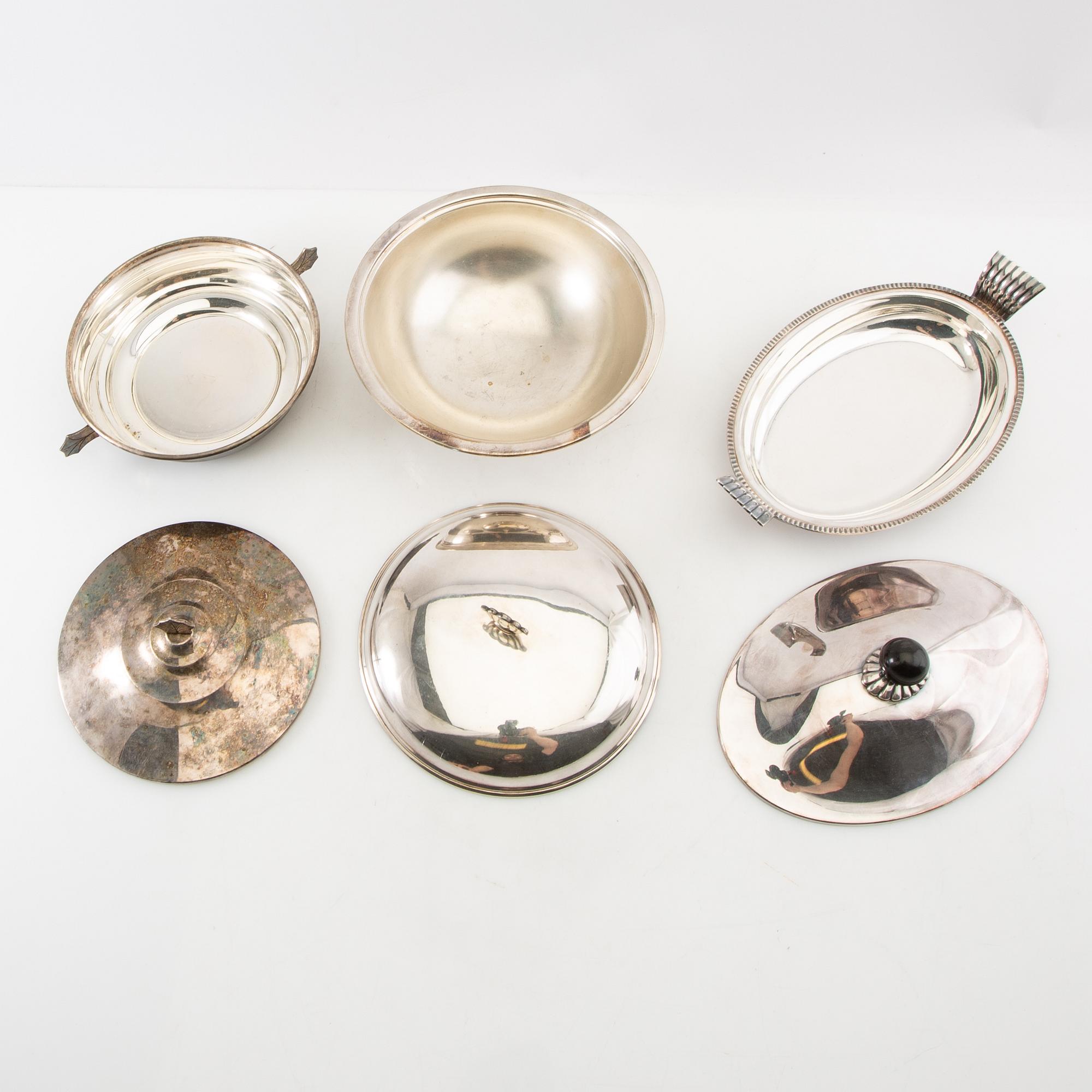 Carafes 3 pcs of silver plate, including CG Hallberg, first half of the 20th century.