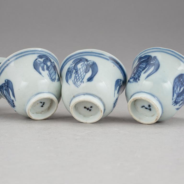 KOPPAR, 7, porslin, Kina, 1800-tal.