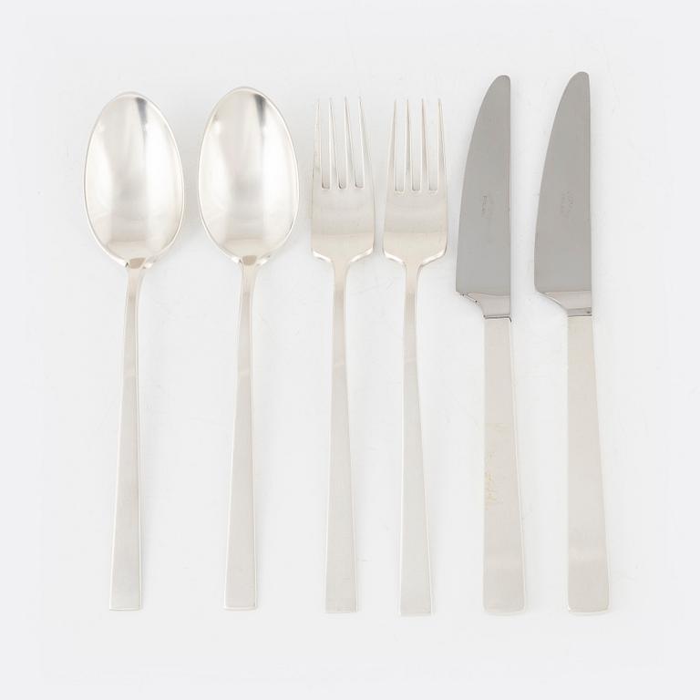 Bertel Gardberg, a silver cutlery set, 'Birgitta', Hopeatehdas oy, Helsinki 1959-1960 (36 pieces).
