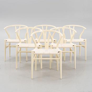 Hans J. Wegner, stolar, 6 st, modell CH24, "Y-stolen, Carl Hansen & Son, Danmark.