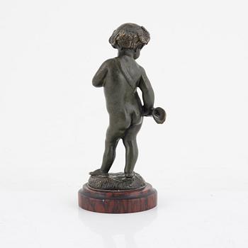 A bronze bacchic putto after Claude Michel Clodion (1738-1814), 19th century.