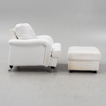 An armchair with a foot stool, Furninova, 21st Century.
