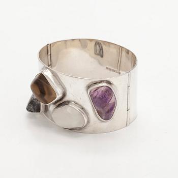 Helge Narsakka, armband, rutilkvarts, ametist, rökkvarts, kvarts, silver, Kaunis Koru, 1962.