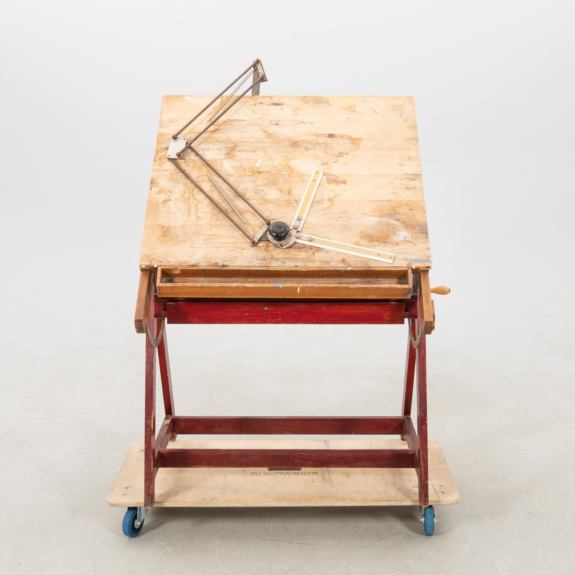 Architect's table AB Ingeniörsutensilier Stockholm first half of the 20th century.