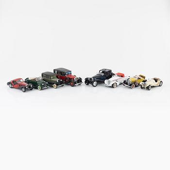 Eight die cast model cars, Franklin Mint.