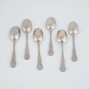Tablespoons, 6 pcs, silver, Sweden, 1775-80.
