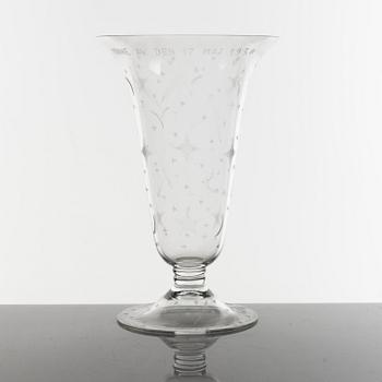 Edward Hald, vas, glas, "Stjärnhimmelsmönstret", Orrefors 1929.