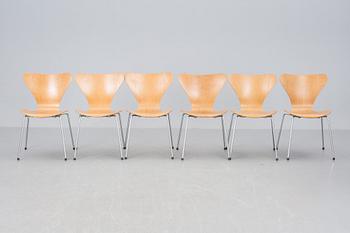 STOLAR, 6 st, "Sjuan", Arne Jacobsen för Fritz Hansen.