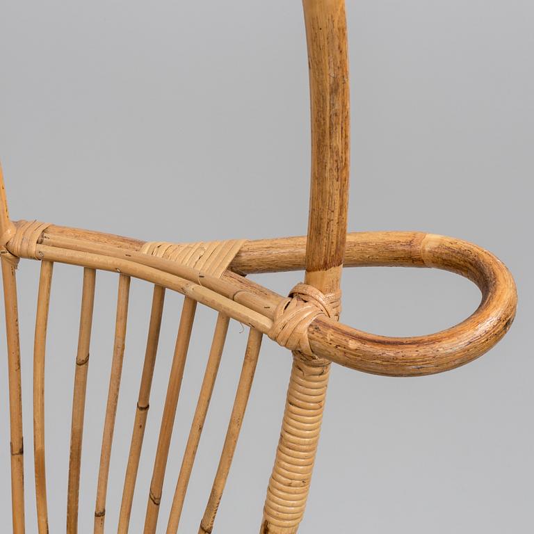 A bamboo and rattan hanging easy chair, second half of the 20th Century.