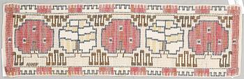 Märta Måås-Fjetterström, a textile, "Grodblad röd", flat weave, ca 28 x 88 cm, signed AB MMF.