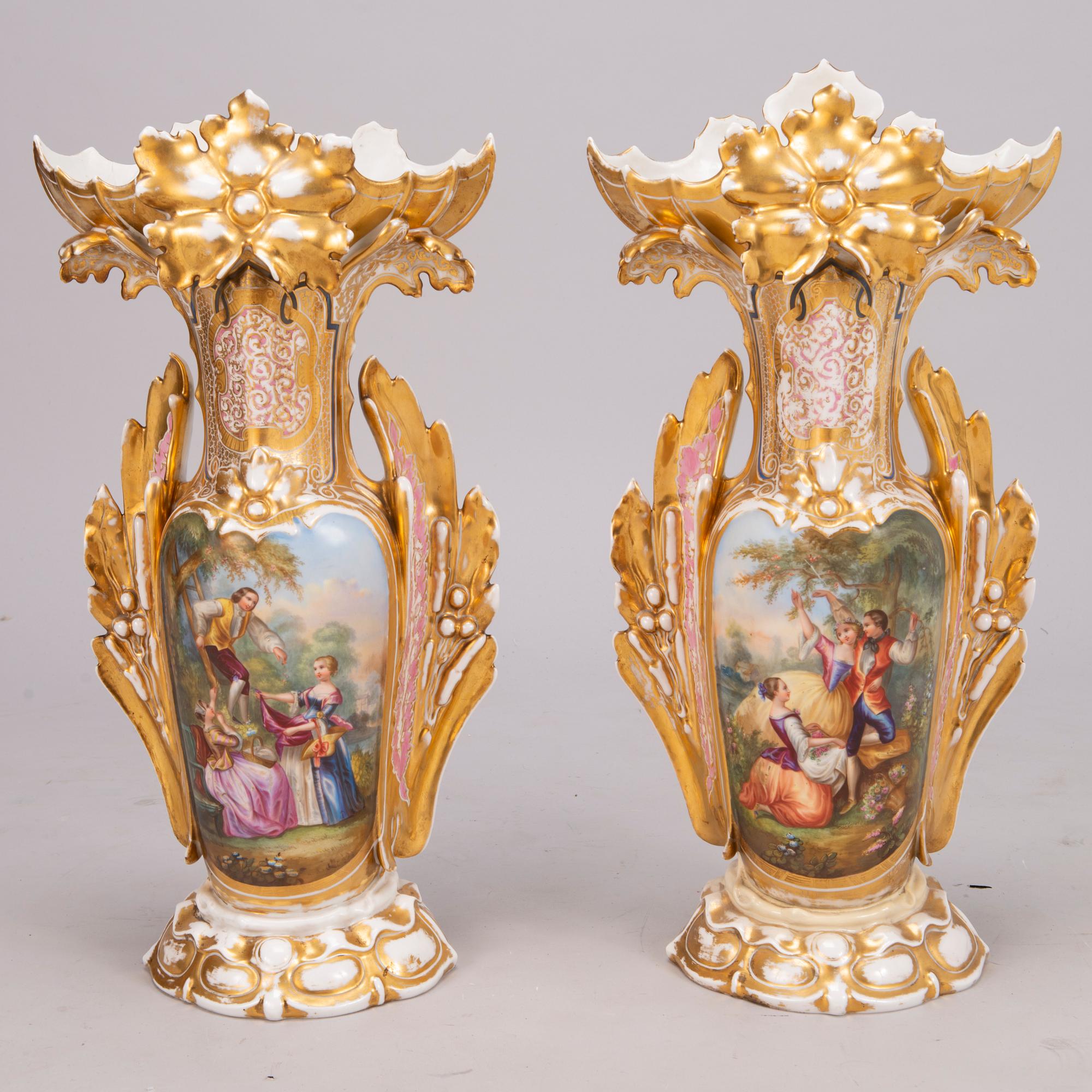 メーカー直売 - 人気ランキング A pair Bukowskis - Bohemia. Pirkenhammer, CF', ' marked vases, floor porcelain Fischer Christian Century 19th mid of ロッド