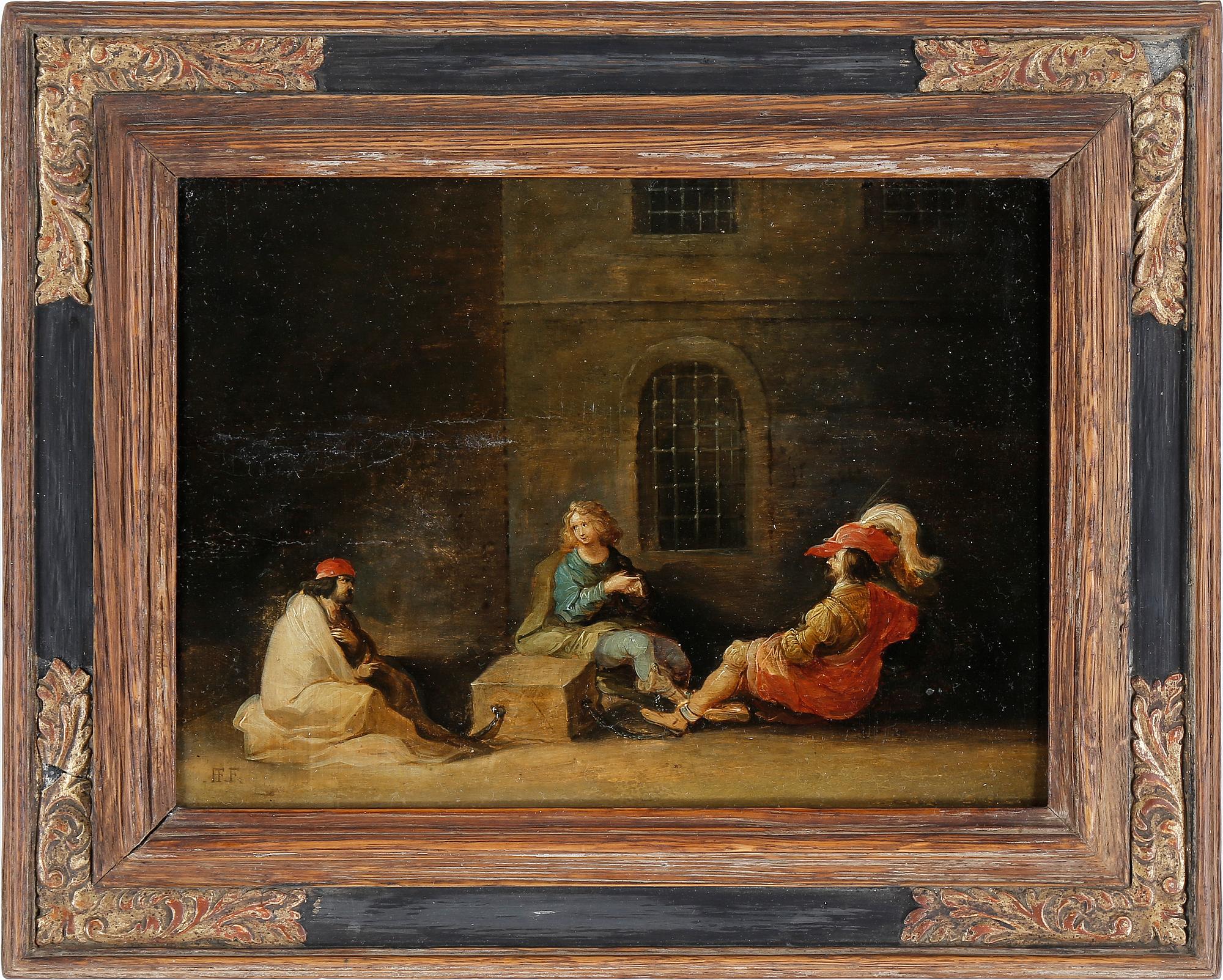 FRANS FRANCKEN II. Tillskriven. Olja på pannå. Signerad.