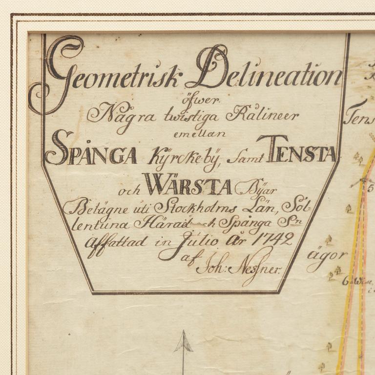 Kartor, 2 st. 1700-tal, Spånga.