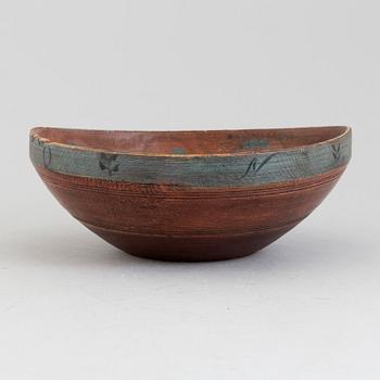 SKÅL, allmoge, trä, märkt ONS och daterad 1820.