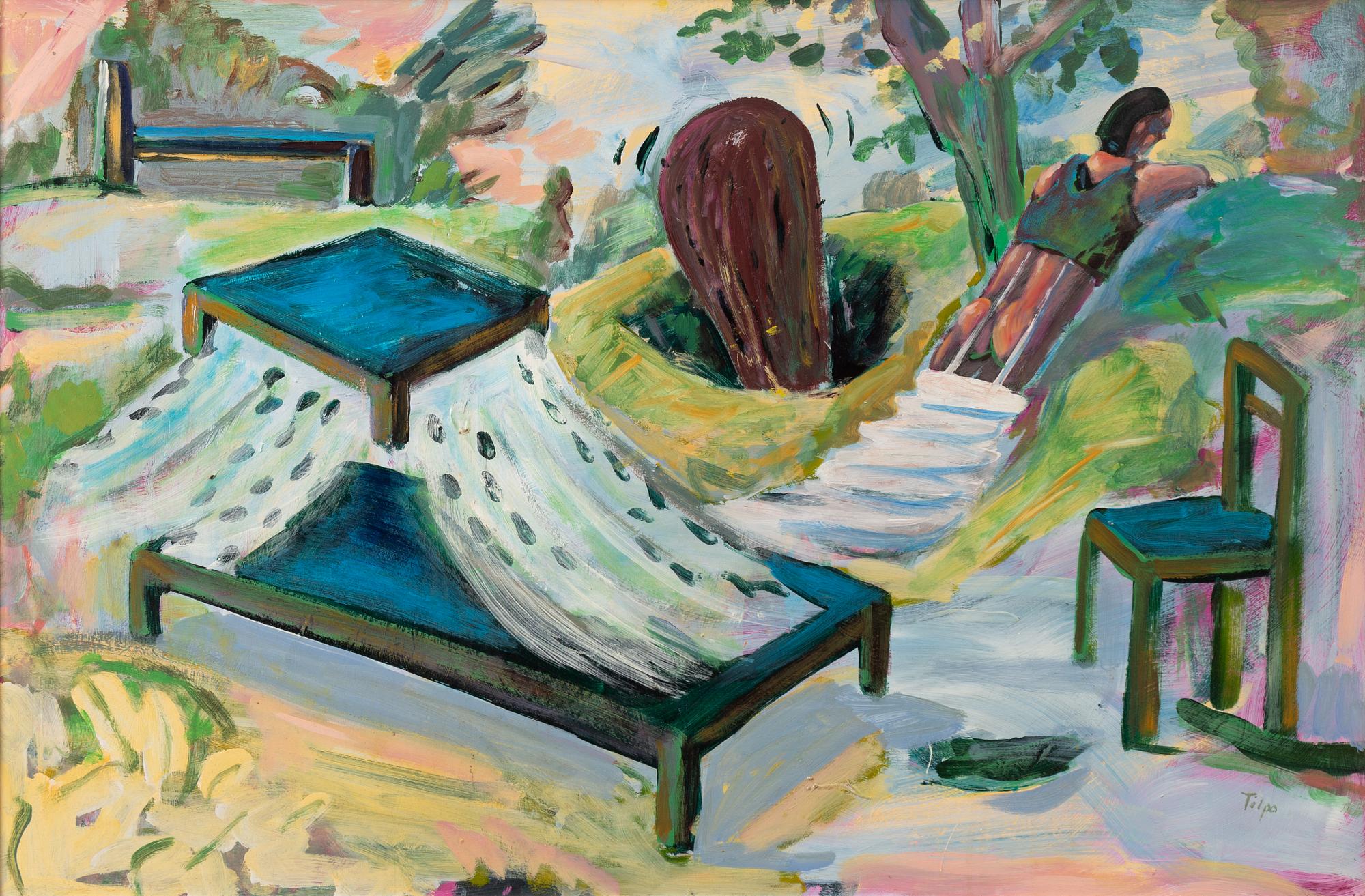 Fruls Tilpo, I trädgården.