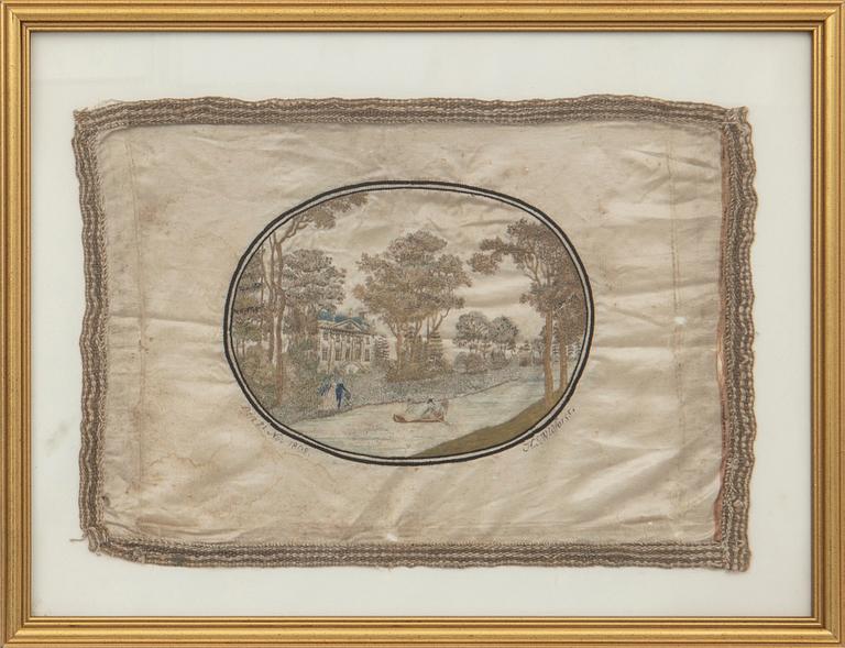 Silk embroidery, early 19th century.