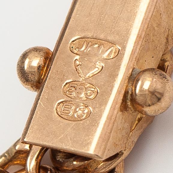 Halsband och armband, 14K guld. Finland 1979.