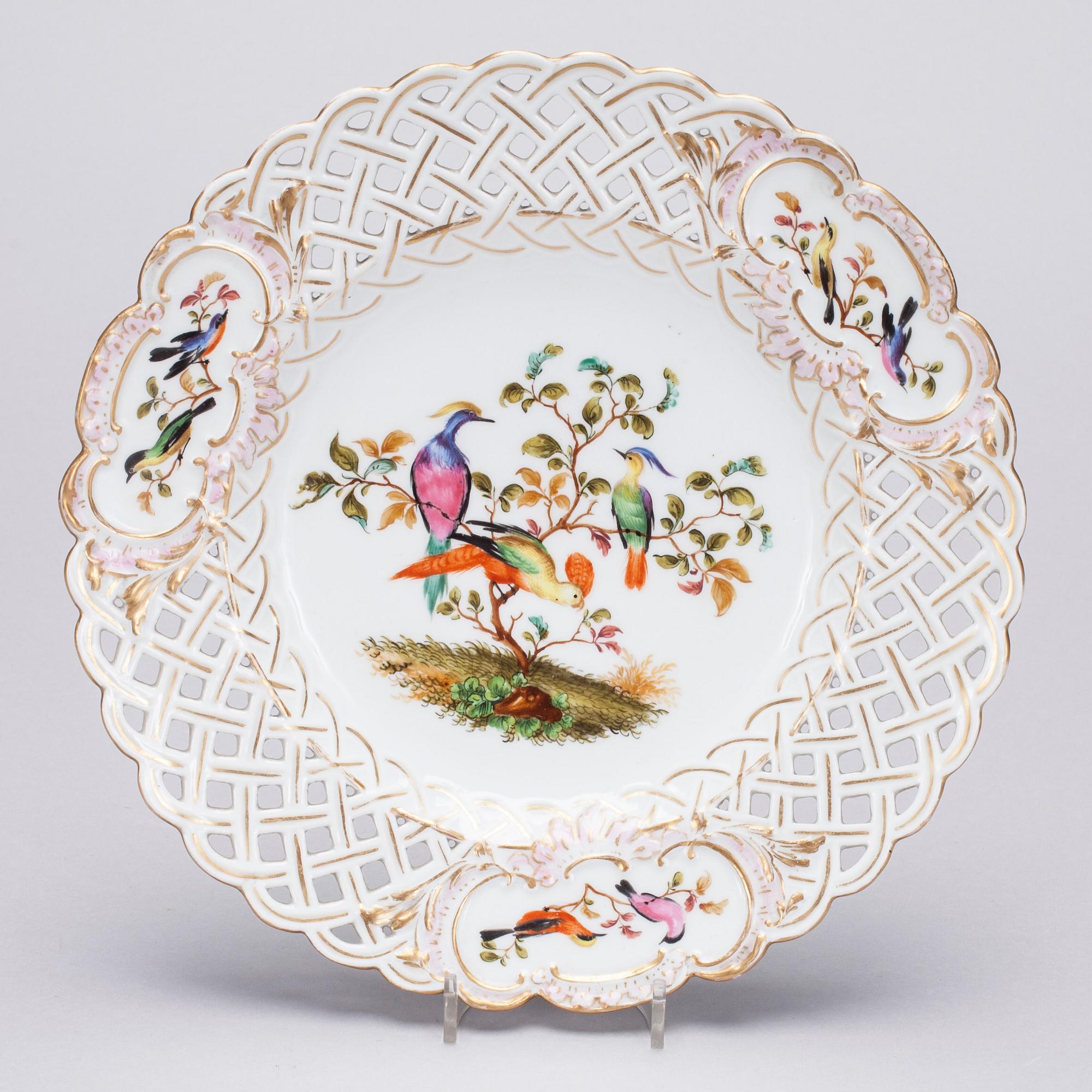 TALLRIK, porslin, Meissen, 1800-talets första hälft.