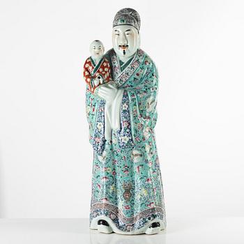 A large famille rose porcelain figure, China, 20th century.