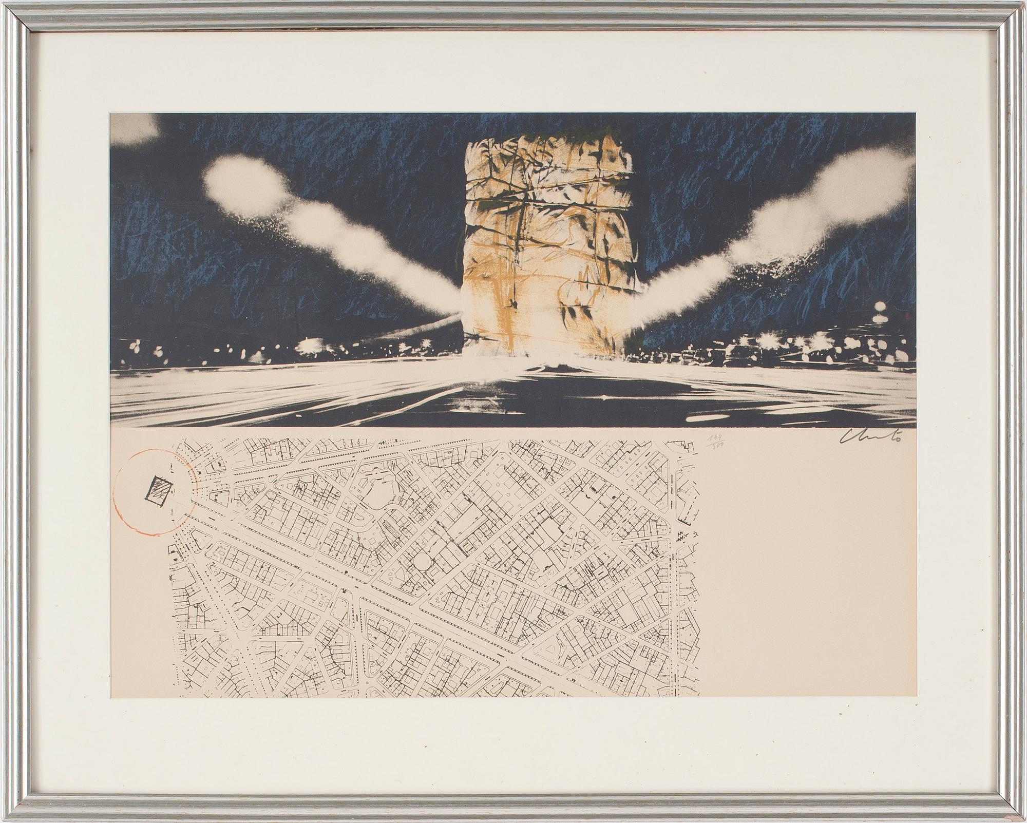 CHRISTO (USA), färglitografi, numrerad 144/300 och signerad.