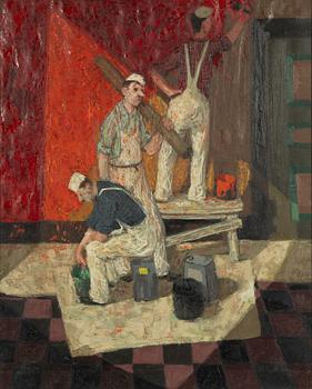 Pelle Åberg, "Målare i arbete".
