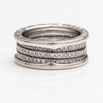 BVLGARI, An 18K white gold ring, B.Zero1, with brilliant cut diamonds ca 0.62 ct in total.