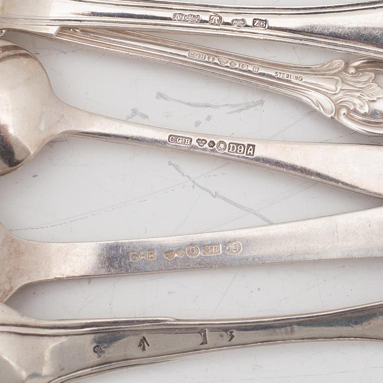 Cutlery, 27 pieces, silver, mostly Sweden.