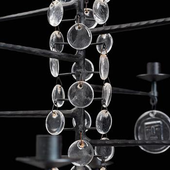 Erik Höglund, a twelve lights chandelier, Boda, Sweden ca 1960.