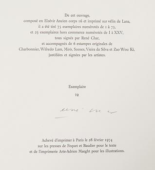 Portfolio of prints, René Char, 'Le monde de l'art n'est pas le monde du pardon'.