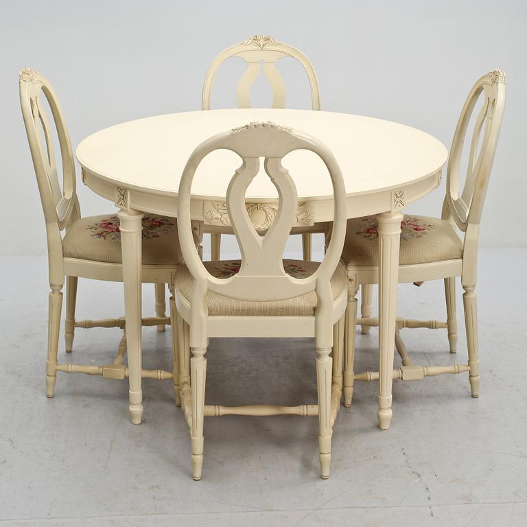 MATGRUPP, 5 delar, Gustaviansk stil, 1900-talets andra hälft.