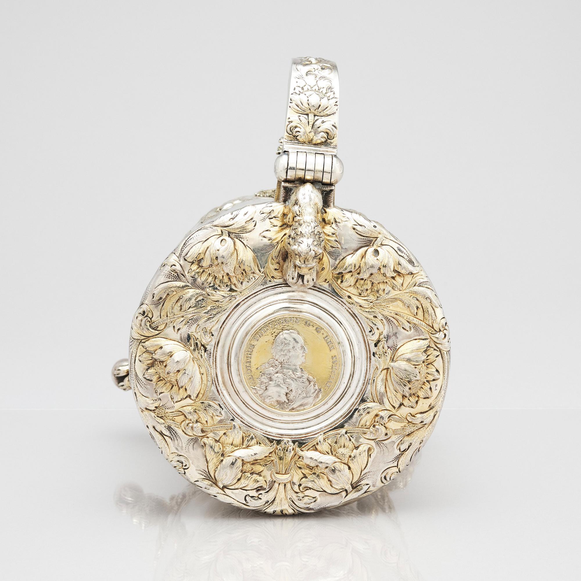 A Swedish Baroque parcel-gilt silver tankard, mark of Baltzar Ekeström, Halmstad 1768.